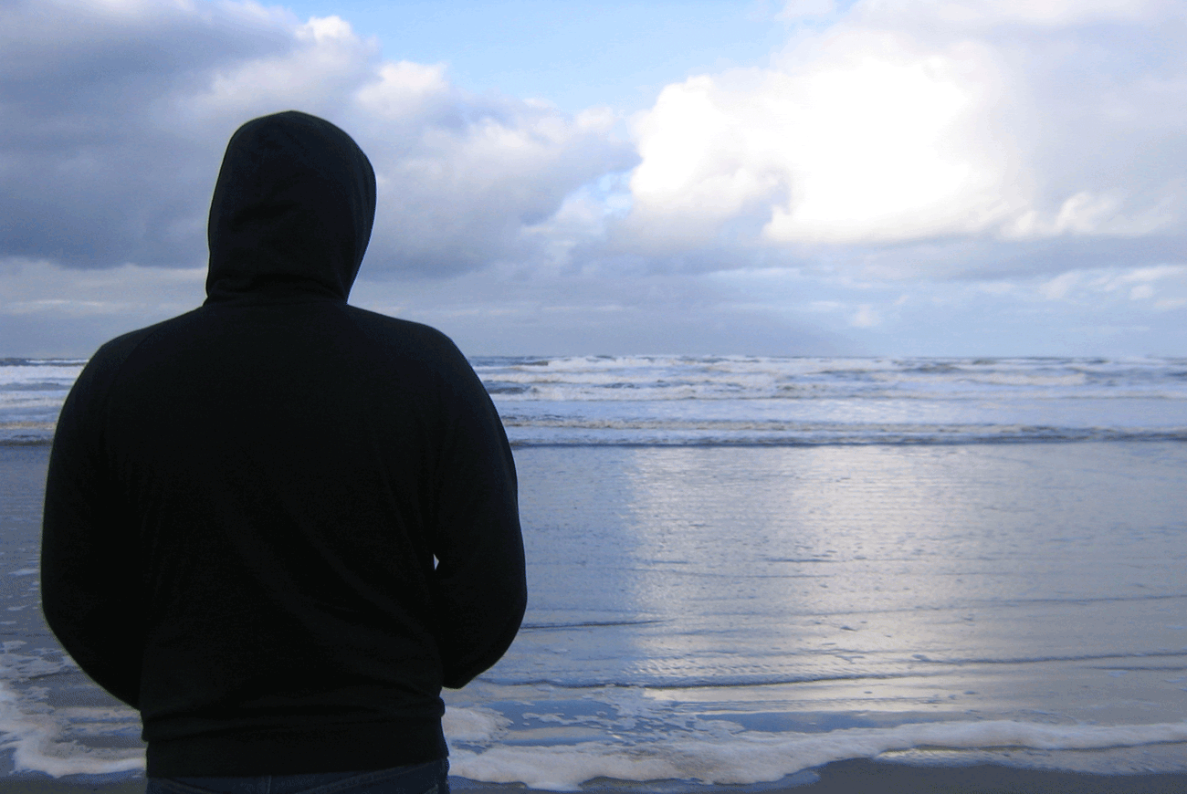 staring at the sea